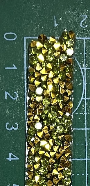 Rhinestone Ribbon Gold & Mint Green
